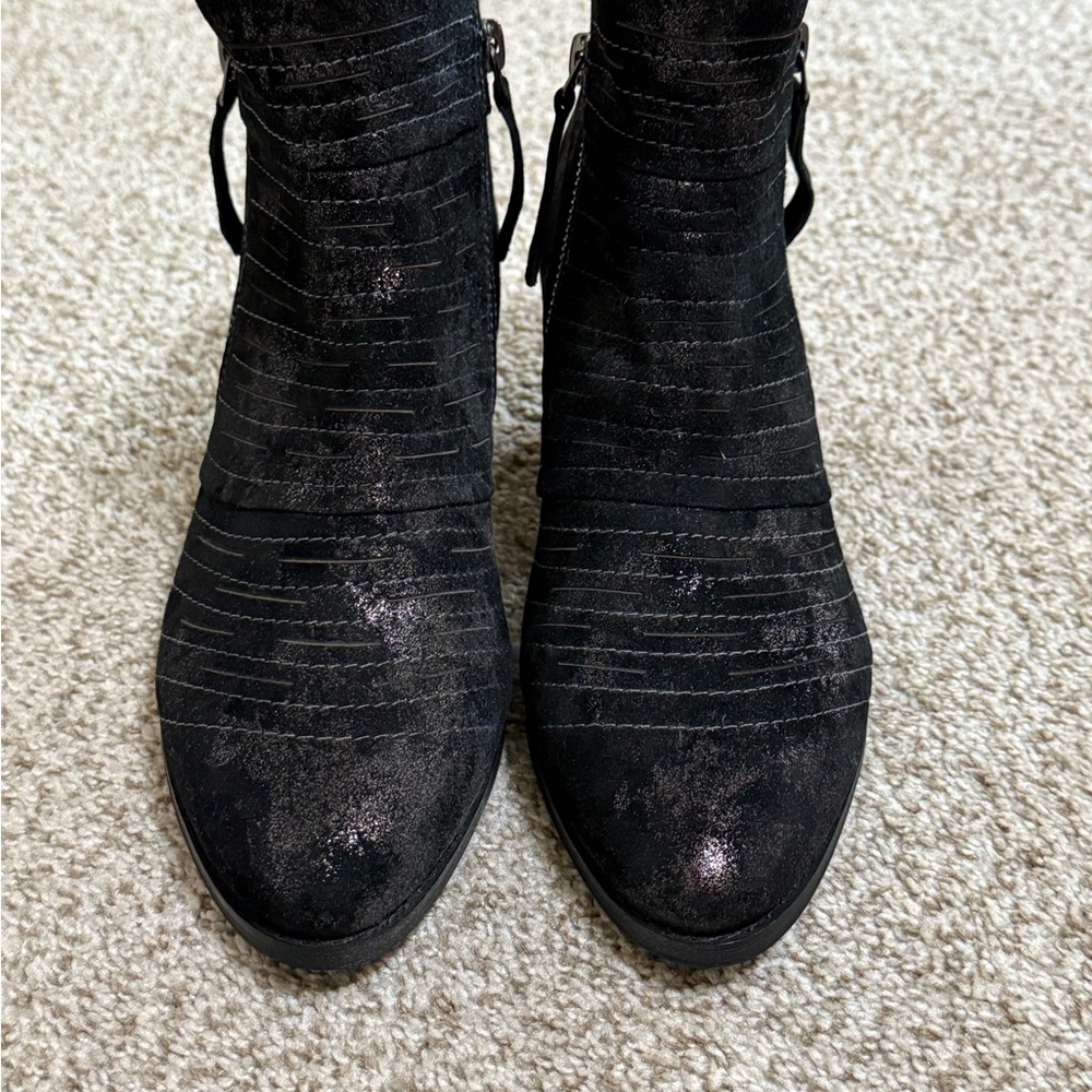 David Tate Shimmering Black Ankle Booties